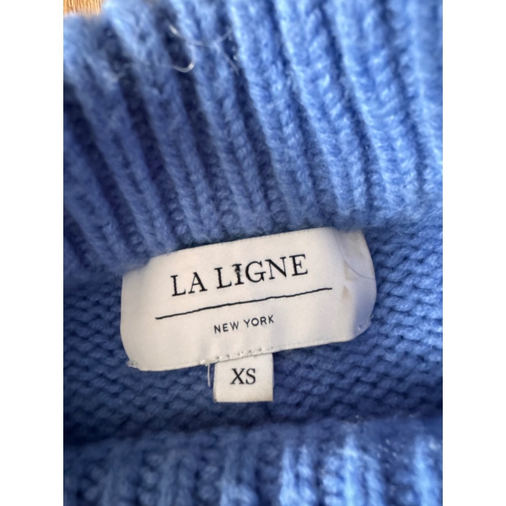 La Ligne Marin Sweater Blue Wool Cashmere Chunky Knit Crewneck Size XS - Picture 5 of 9